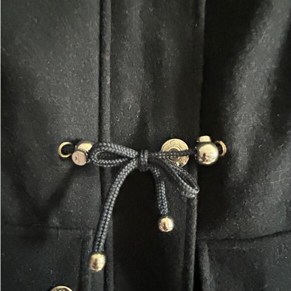 LAUNDRY by SHELLI SEGAL $298 NAVY Wool Military Style Faux Fur Jacket Size 4 - Picture 6 of 14